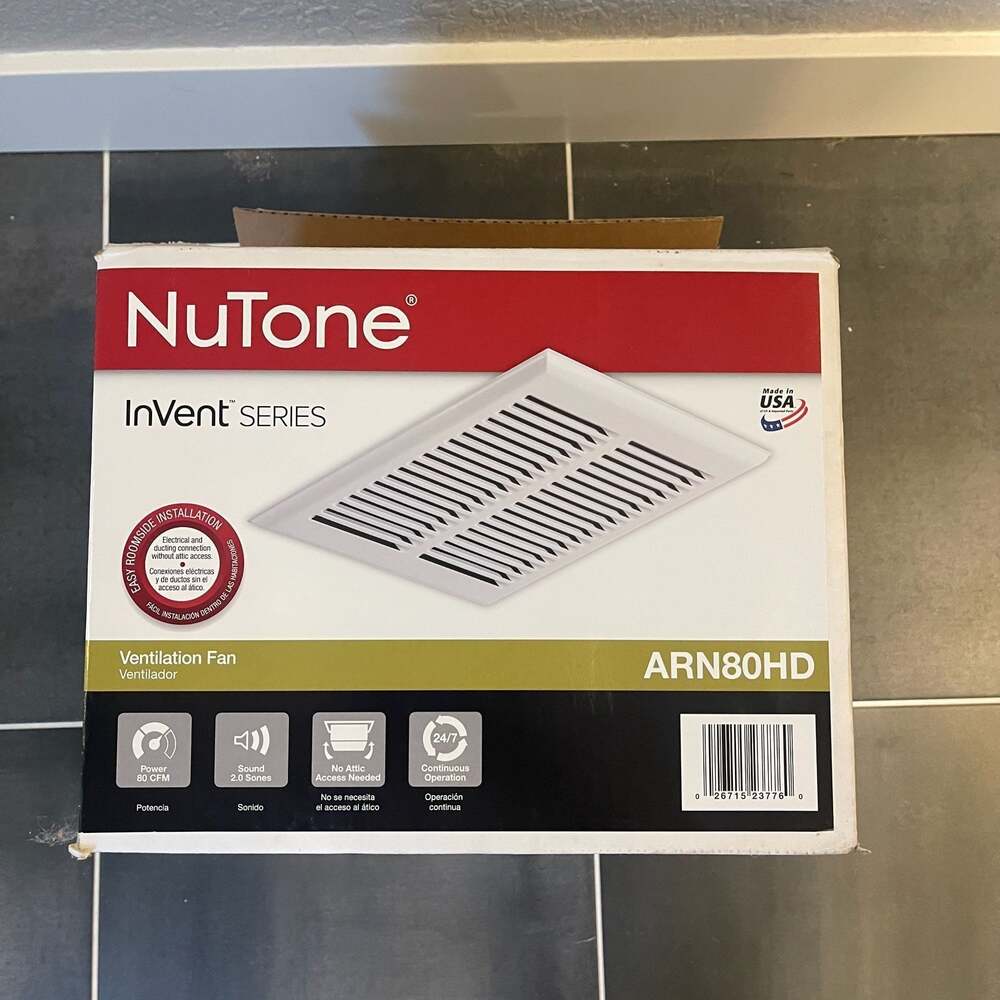 NuTone InVent Series 80 CFM Bathroom Exhaust Fan, White Metal Grille, ARN80HD
